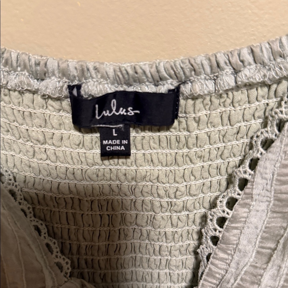 LULUS Feel Inspired Sage Green Striped Sleeveless Romper size large size large - Picture 4 of 7